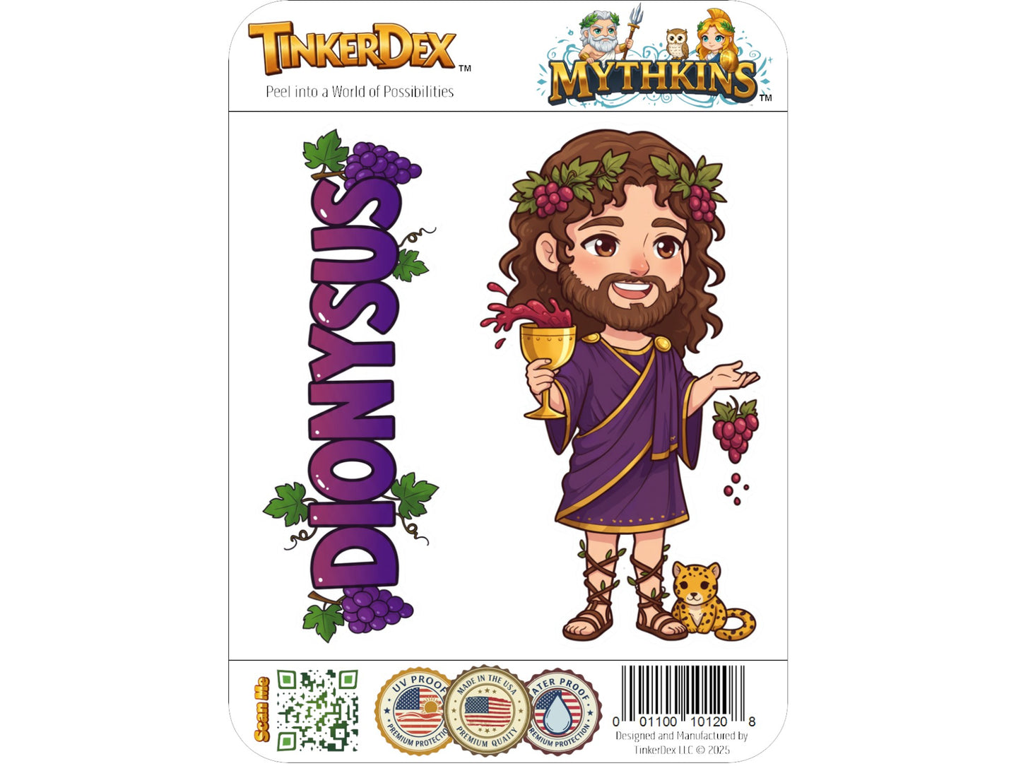 Dionysus Sticker and Magnet – Eleuthereus Mythkins™ – Greek God of Wine and Festivity | Waterproof & UV-Proof