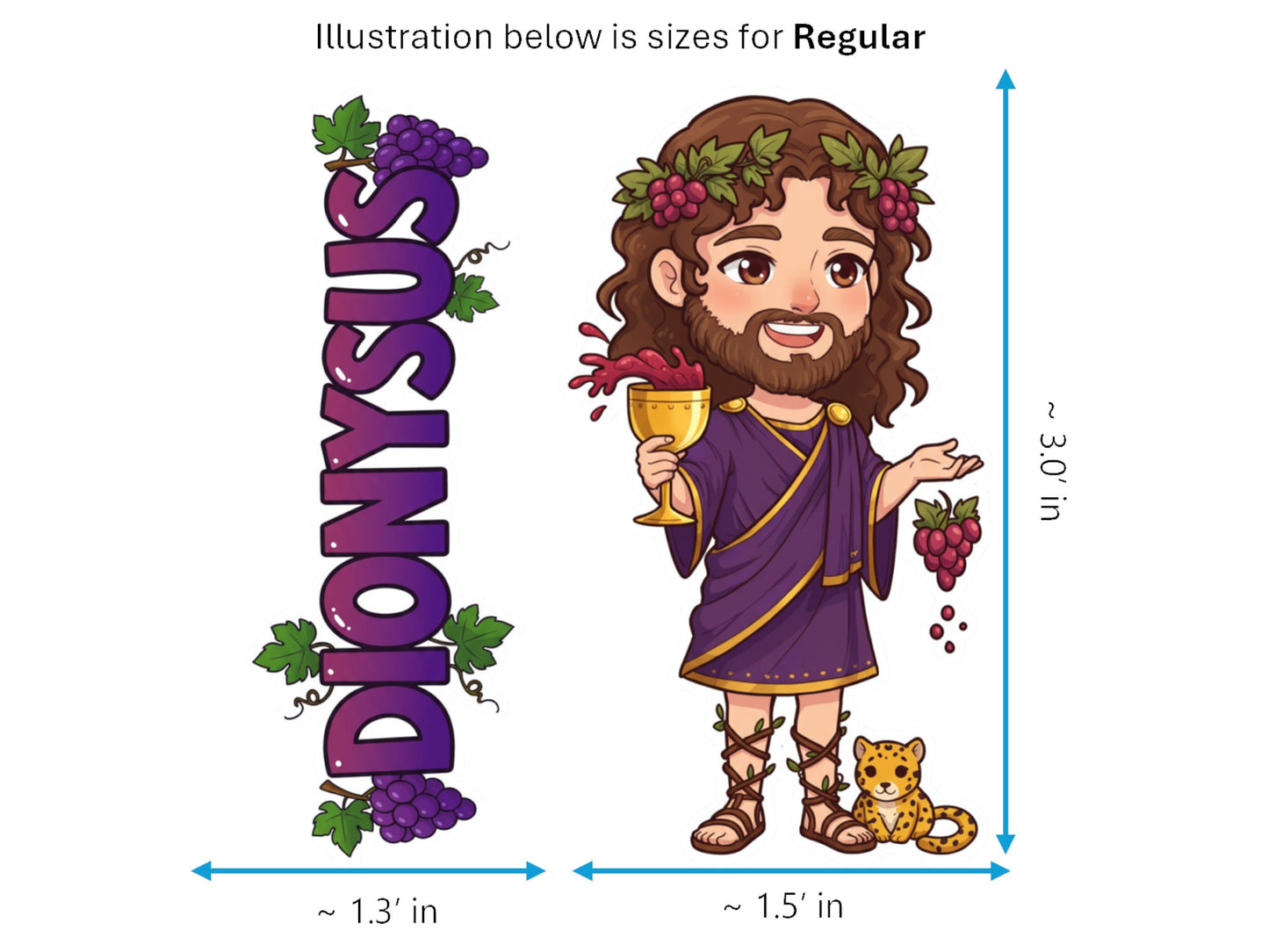 Dionysus Sticker and Magnet – Eleuthereus Mythkins™ – Greek God of Wine and Festivity | Waterproof & UV-Proof