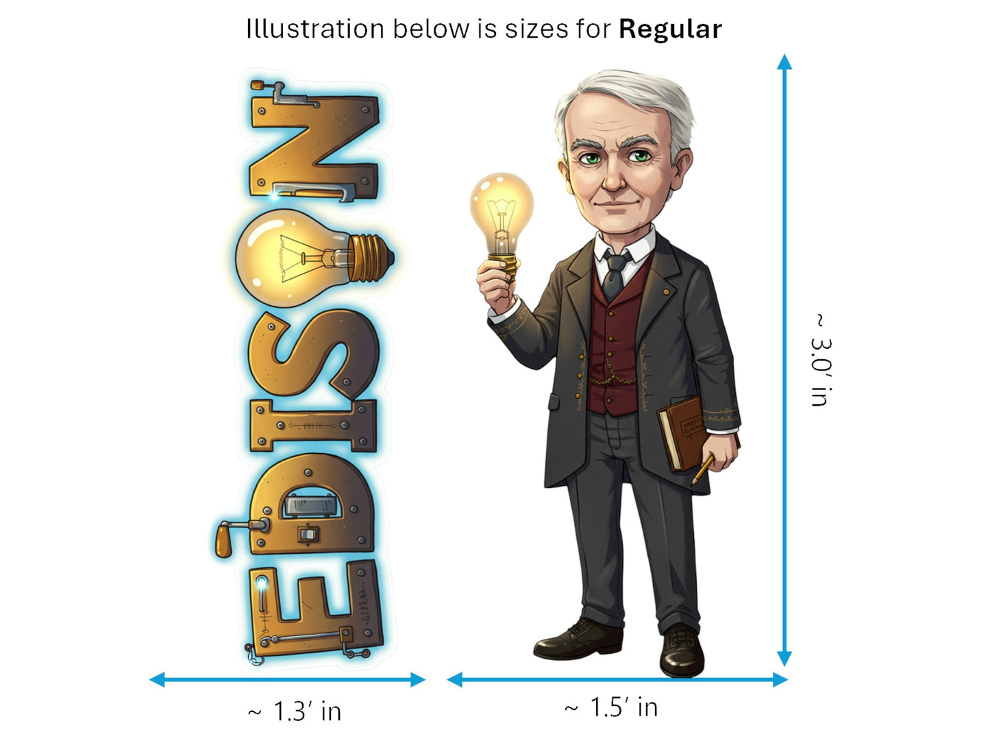Thomas Edison, The Wizard of Menlo Park Scikins™ Vinyl Sticker – Prolific American Inventor | Waterproof & UV-Proof