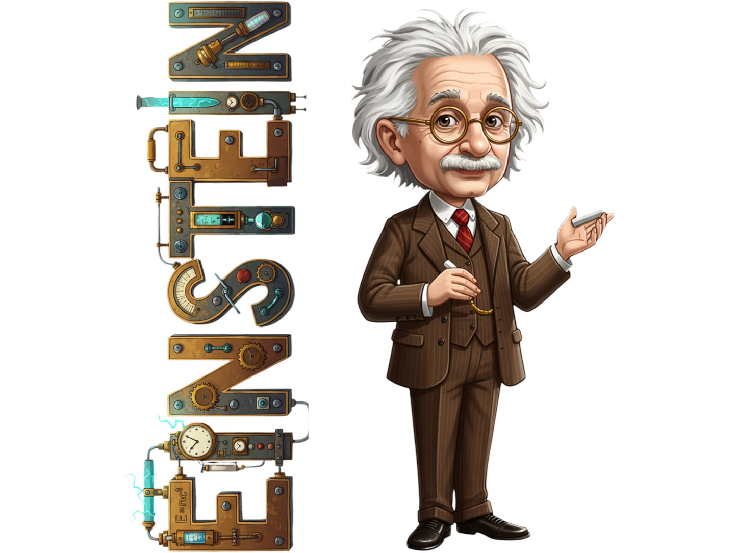 Albert Einstein Sticker and Magnet – Father of Relativity Scikins™ – Iconic Theoretical Physicist | Waterproof & UV-Proof