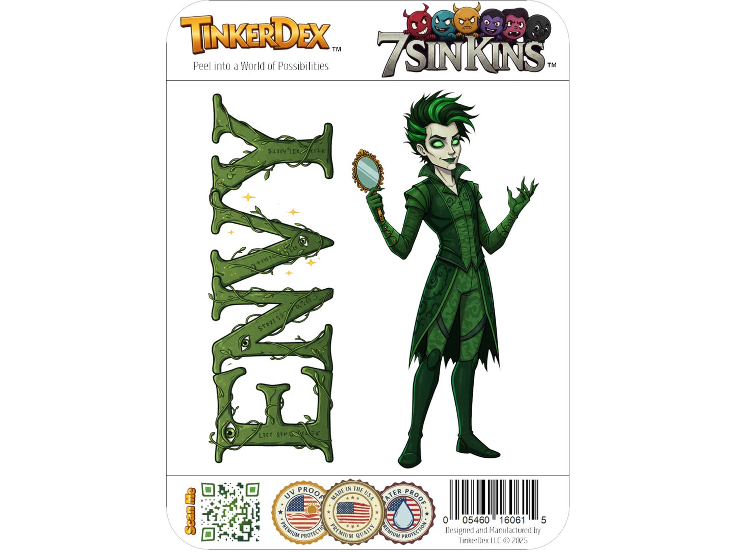 Envy Sticker and Magnet – Invidia 7 Sinkins™ – Personification of Envy | Waterproof & UV-Proof