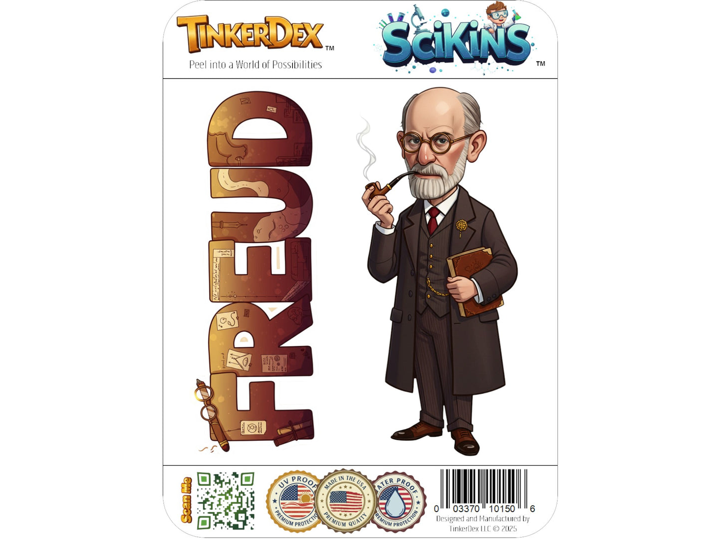 Freud Sticker and Magnet – Father of Psychoanalysis Scikins™ – Founder of Psychoanalysis | Waterproof & UV-Proof
