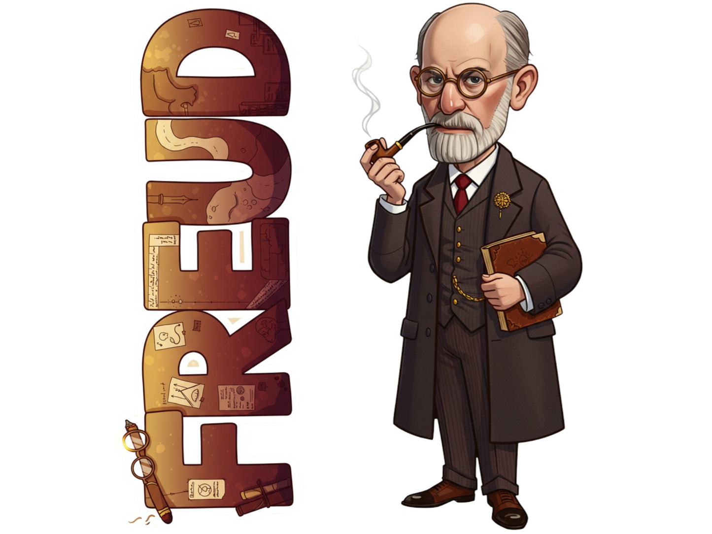Freud Sticker and Magnet – Father of Psychoanalysis Scikins™ – Founder of Psychoanalysis | Waterproof & UV-Proof