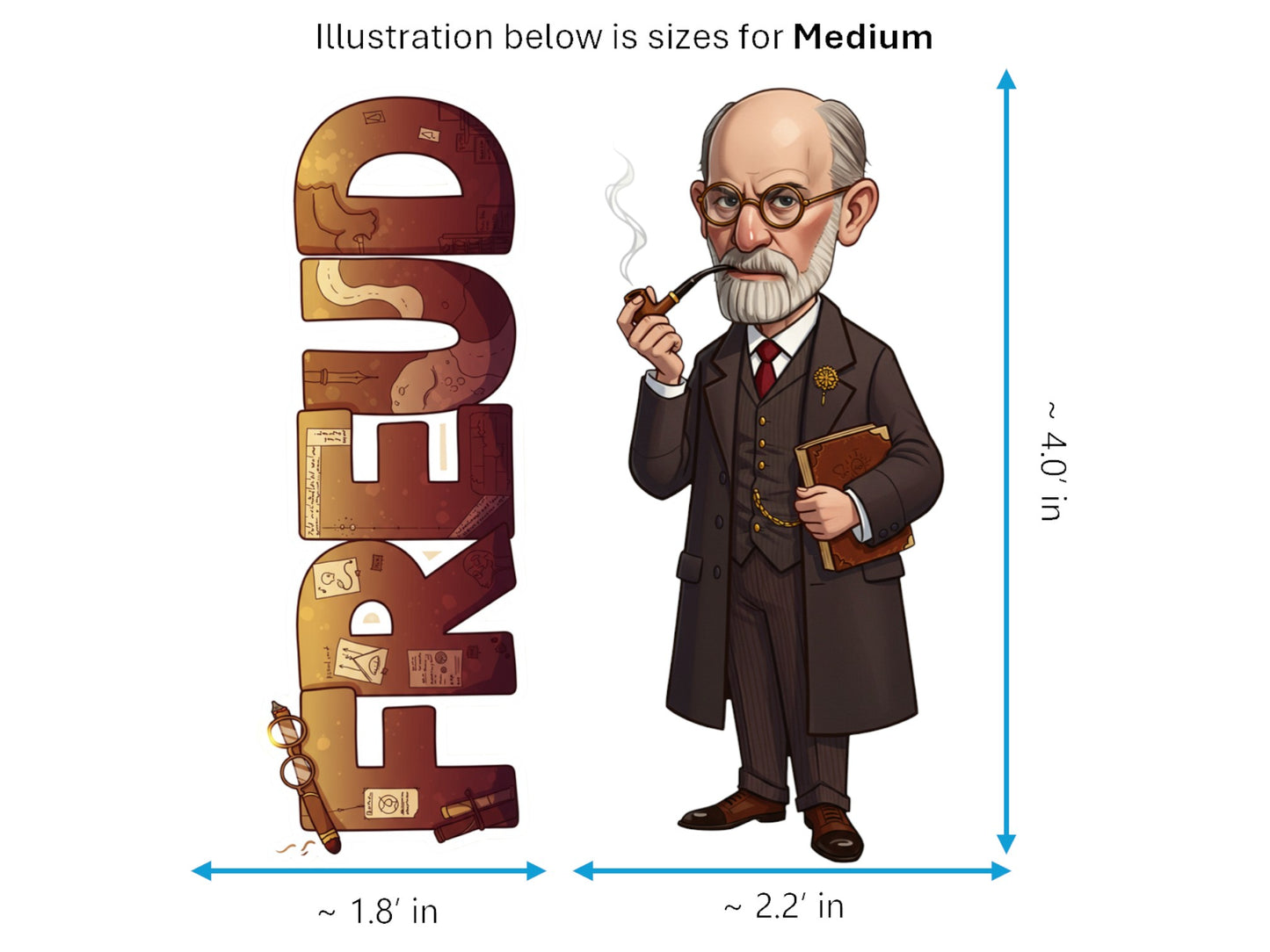 Freud Sticker and Magnet – Father of Psychoanalysis Scikins™ – Founder of Psychoanalysis | Waterproof & UV-Proof
