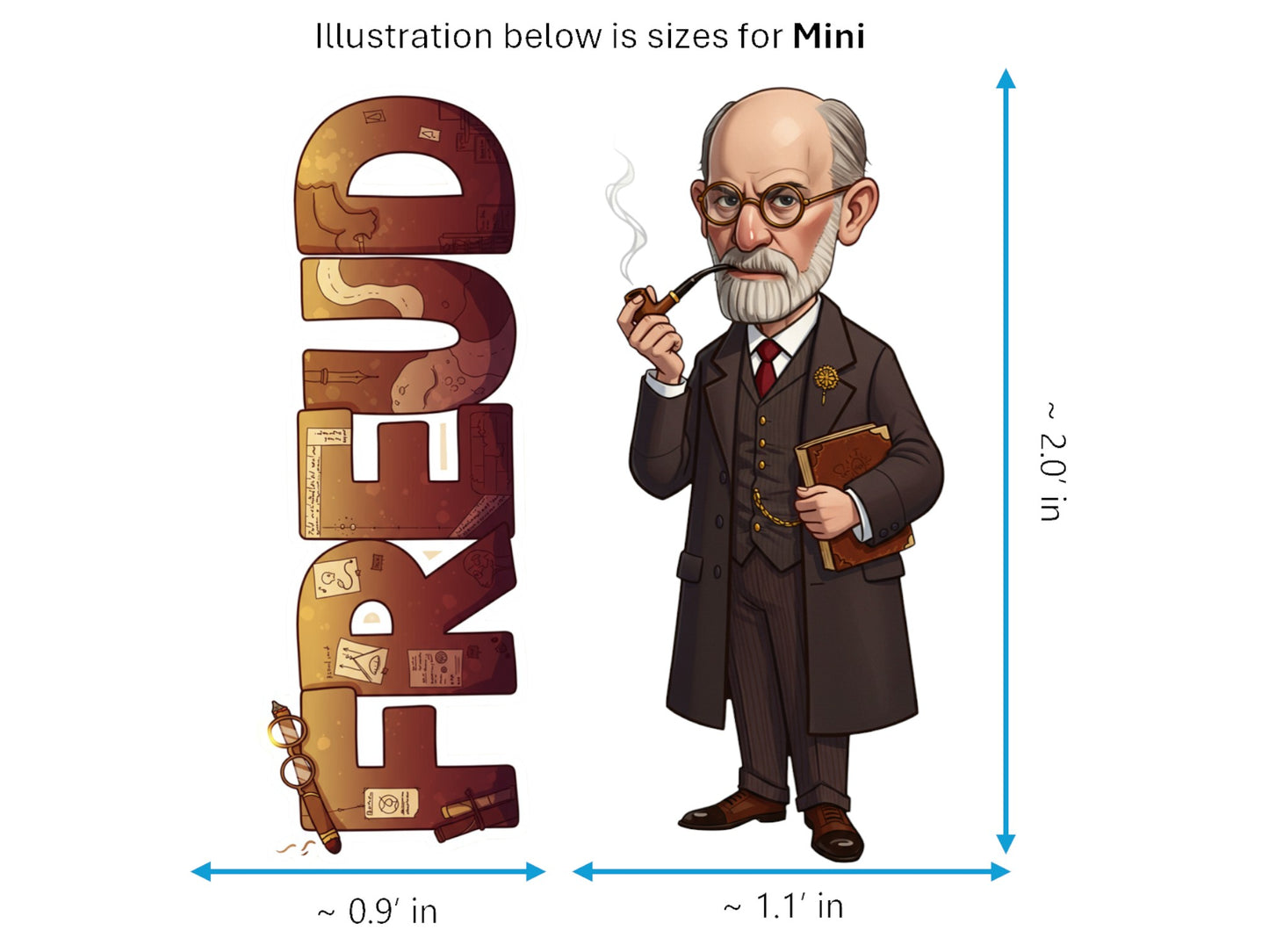 Freud Sticker and Magnet – Father of Psychoanalysis Scikins™ – Founder of Psychoanalysis | Waterproof & UV-Proof