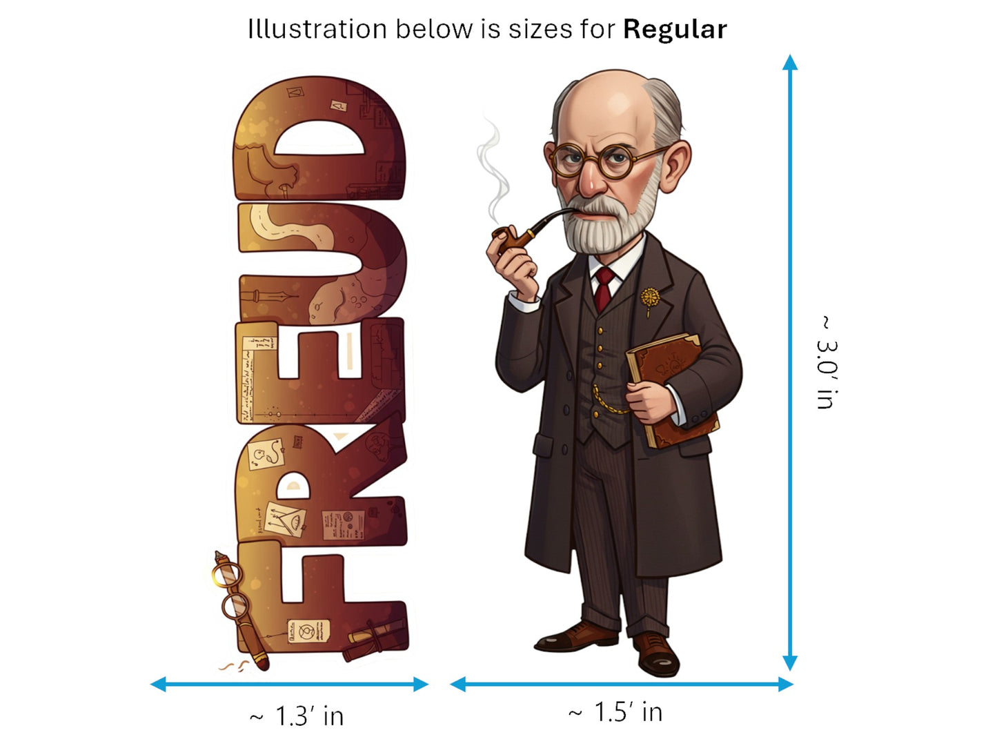 Freud Sticker and Magnet – Father of Psychoanalysis Scikins™ – Founder of Psychoanalysis | Waterproof & UV-Proof