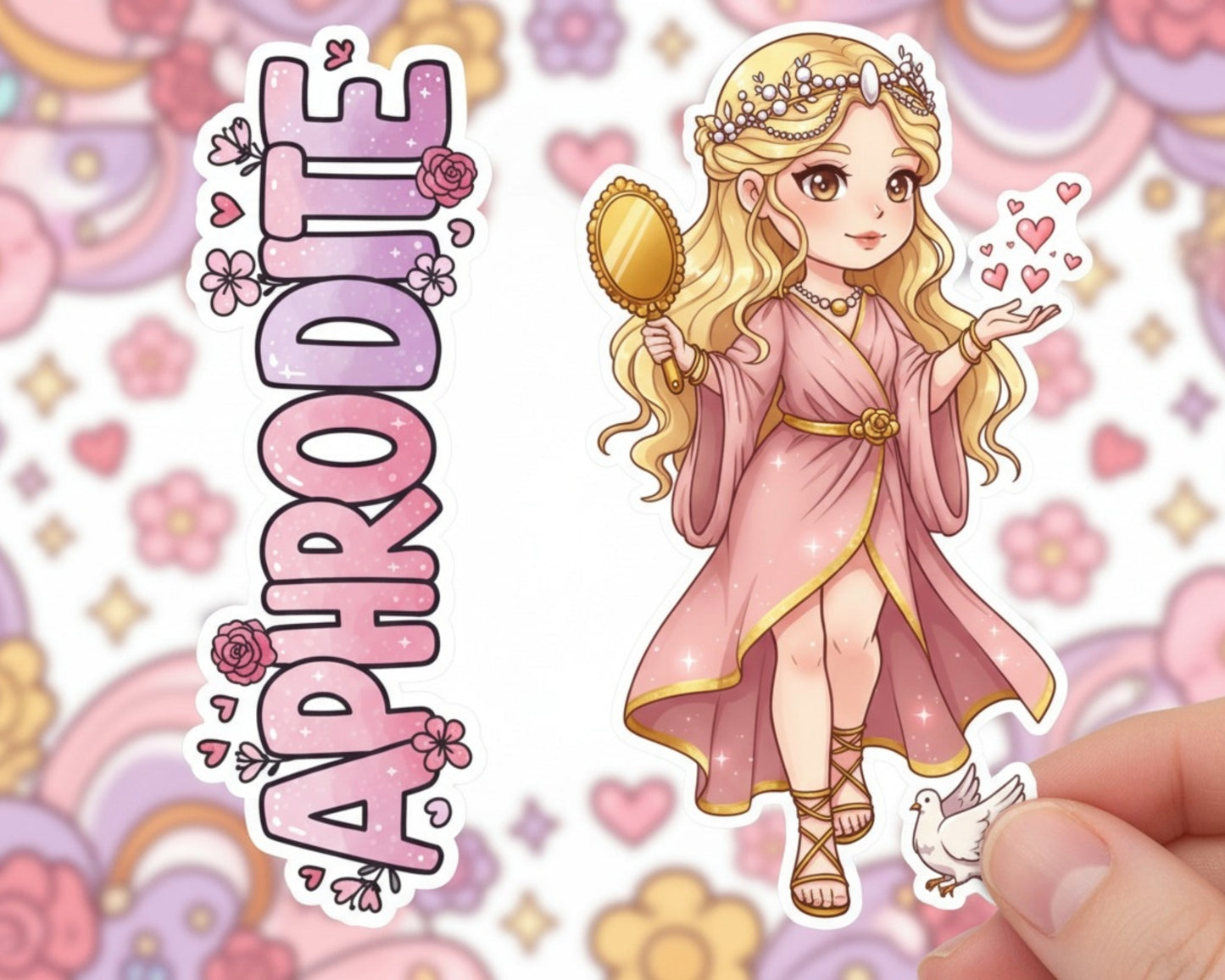 Aphrodite Sticker and Magnet – Ourania Mythkins™ – Greek Goddess of Love and Beauty | Waterproof & UV-Proof
