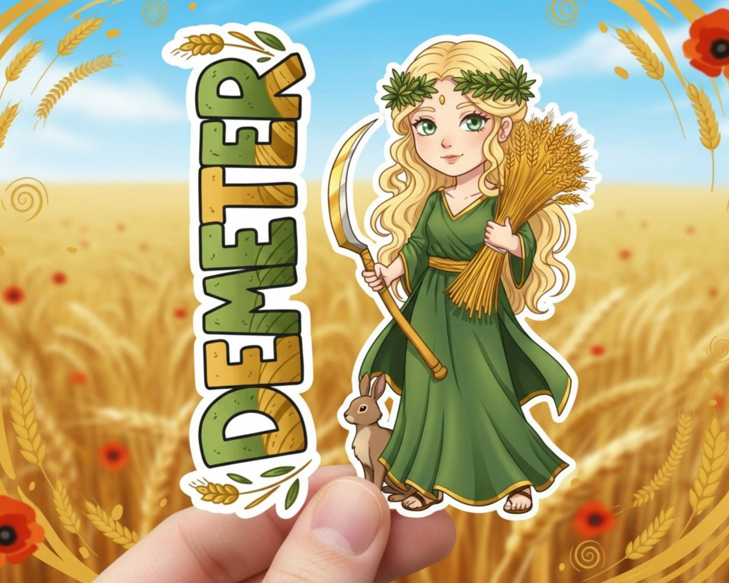 Demeter Sticker and Magnet – Horaia Mythkins™ – Greek Goddess of Harvest and Seasons | Waterproof & UV-Proof
