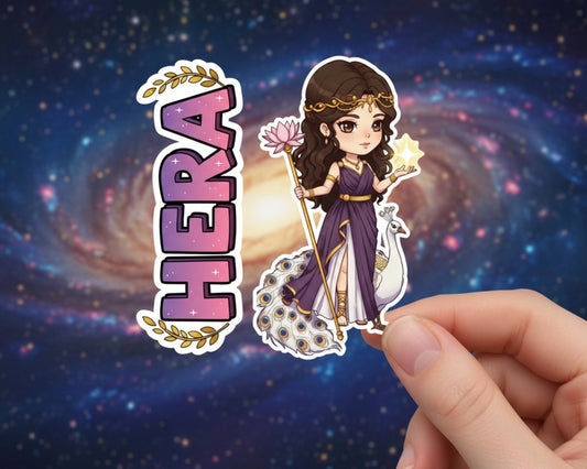 Hera Sticker and Magnet – Basileia Mythkins™ – Queen of the Gods and Marriage | Waterproof & UV-Proof
