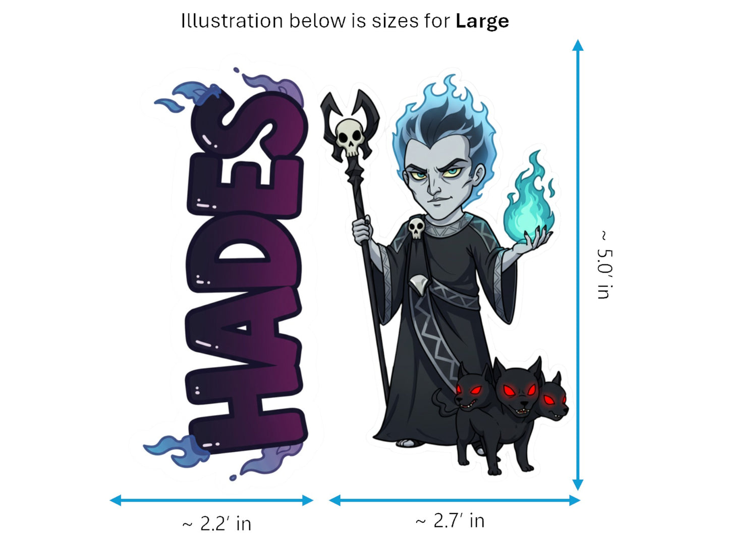 Hades Sticker and Magnet – Plouton Mythkins™ – Greek God of the Underworld | Waterproof & UV-Proof