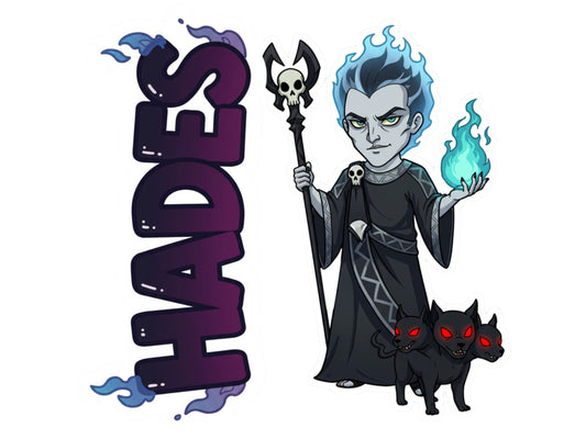 Hades Sticker and Magnet – Plouton Mythkins™ – Greek God of the Underworld | Waterproof & UV-Proof