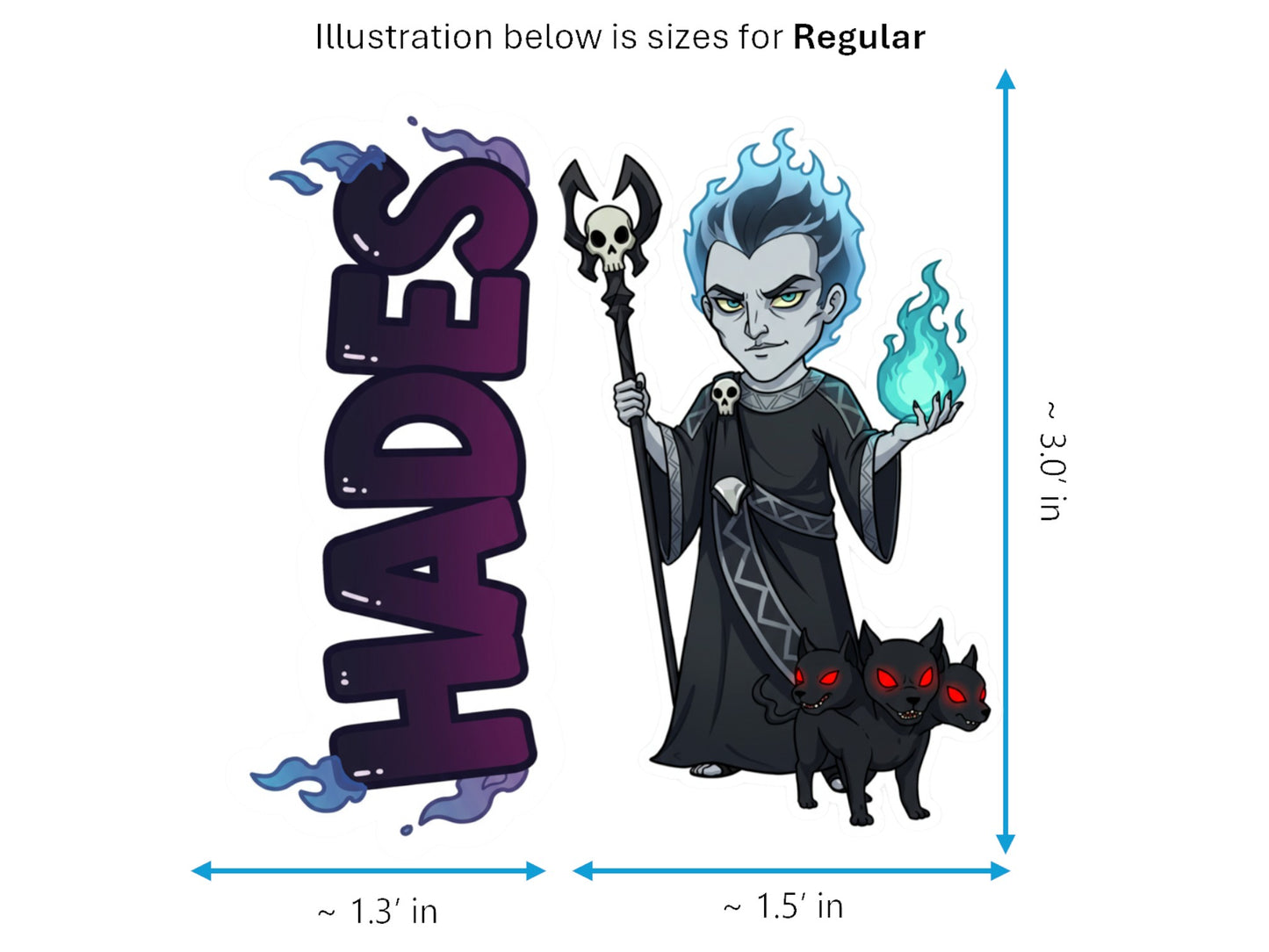 Hades Sticker and Magnet – Plouton Mythkins™ – Greek God of the Underworld | Waterproof & UV-Proof