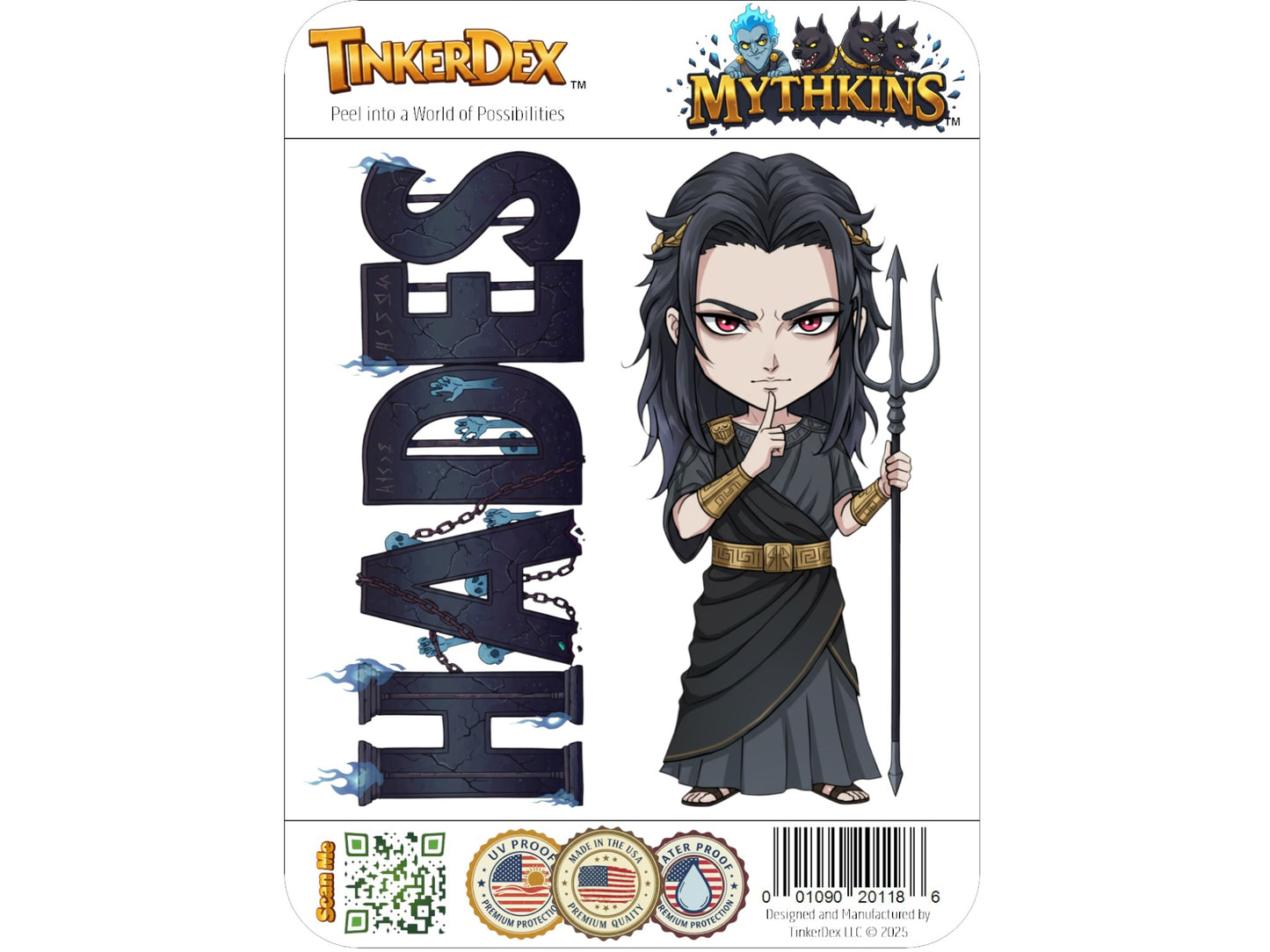 Hades Sticker and Magnet – Aidoneus Mythkins™ – Greek God of the Underworld | Waterproof & UV-Proof