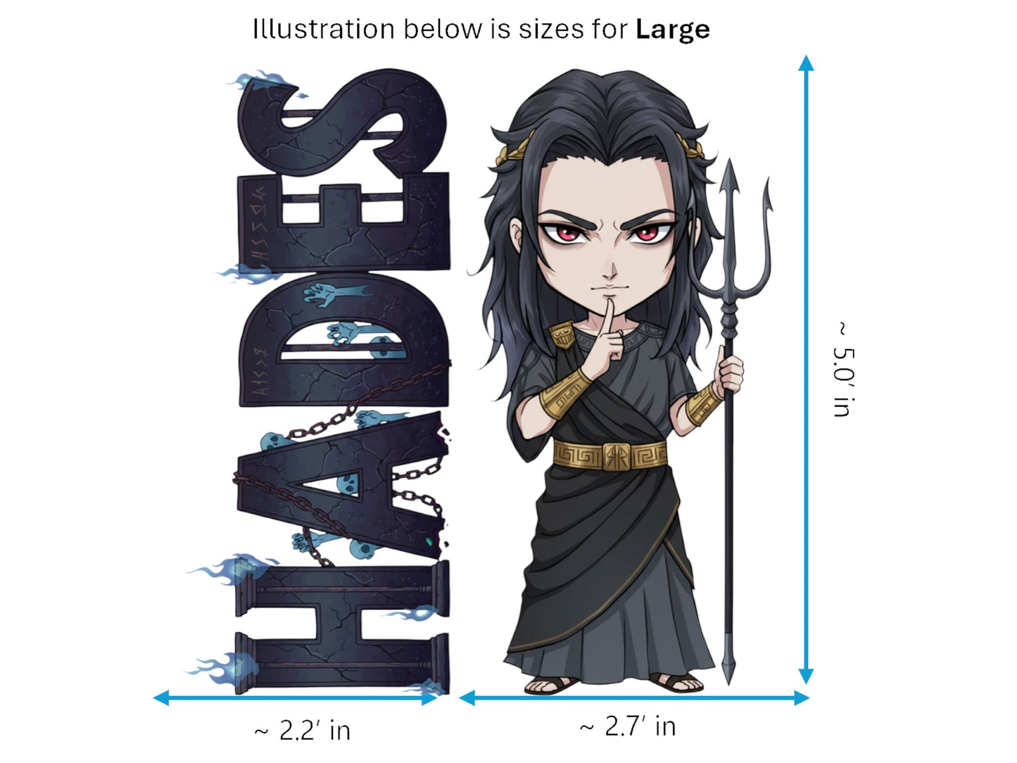 Hades Sticker and Magnet – Aidoneus Mythkins™ – Greek God of the Underworld | Waterproof & UV-Proof