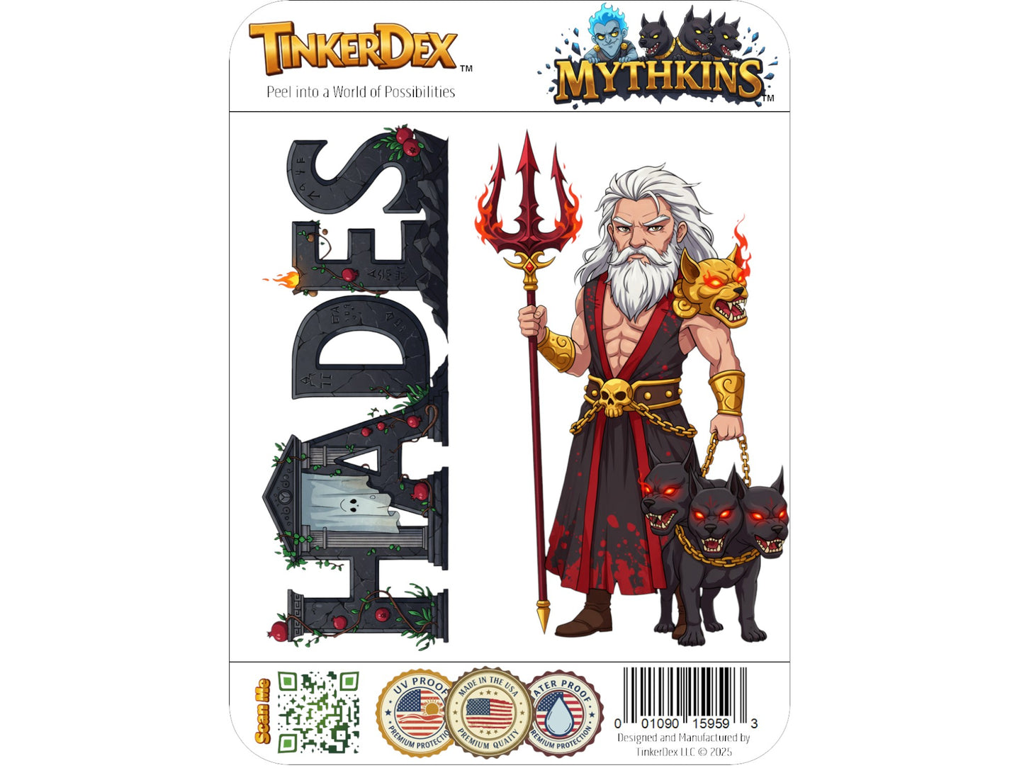 Hades Sticker and Magnet – Katachthonios Mythkins™ – God of the Underworld | Waterproof & UV-Proof