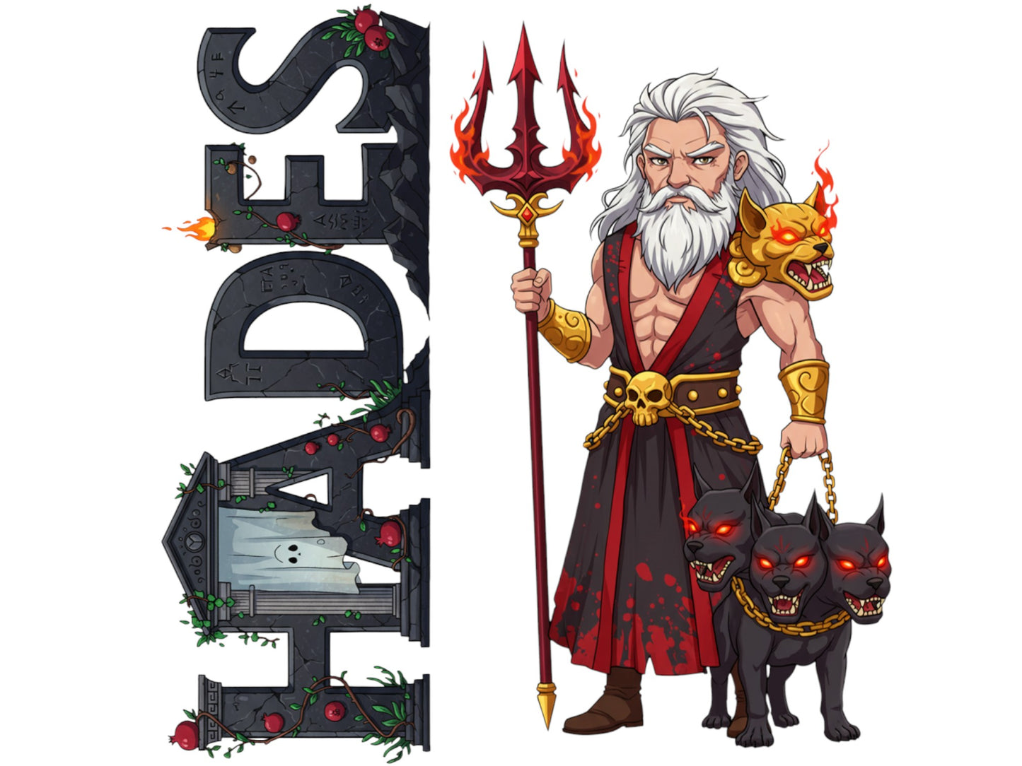 Hades Sticker and Magnet – Katachthonios Mythkins™ – God of the Underworld | Waterproof & UV-Proof