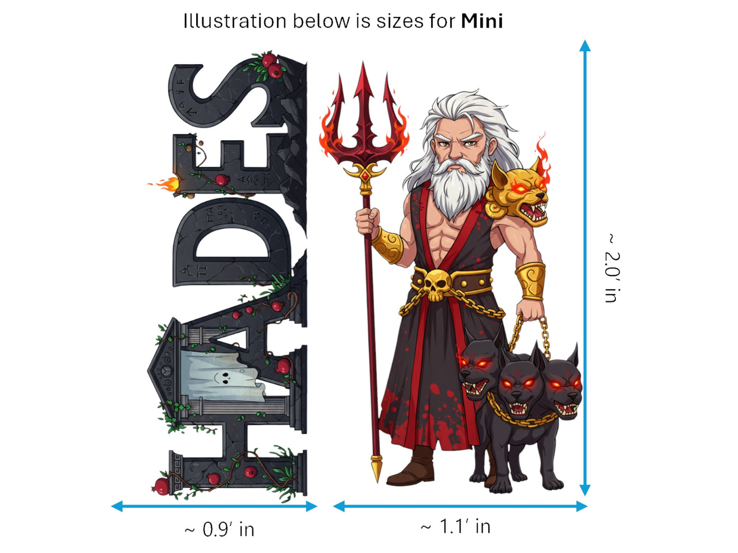 Hades Sticker and Magnet – Katachthonios Mythkins™ – God of the Underworld | Waterproof & UV-Proof