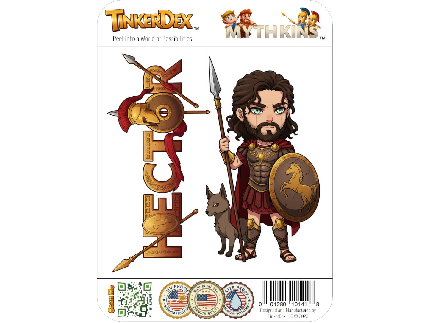 Hector Sticker and Magnet – Korythaiolos Mythkins™ – Hero of Troy | Waterproof & UV-Proof