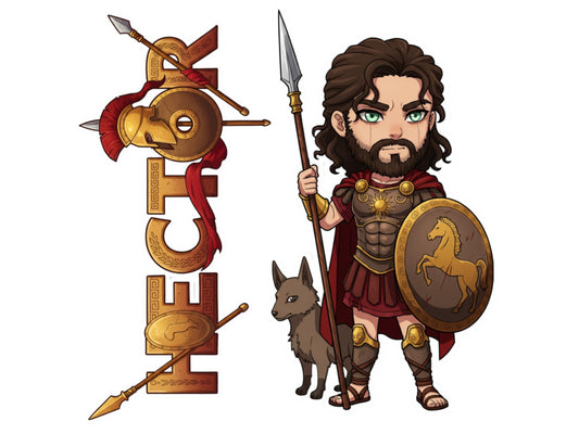 Hector Sticker and Magnet – Korythaiolos Mythkins™ – Hero of Troy | Waterproof & UV-Proof