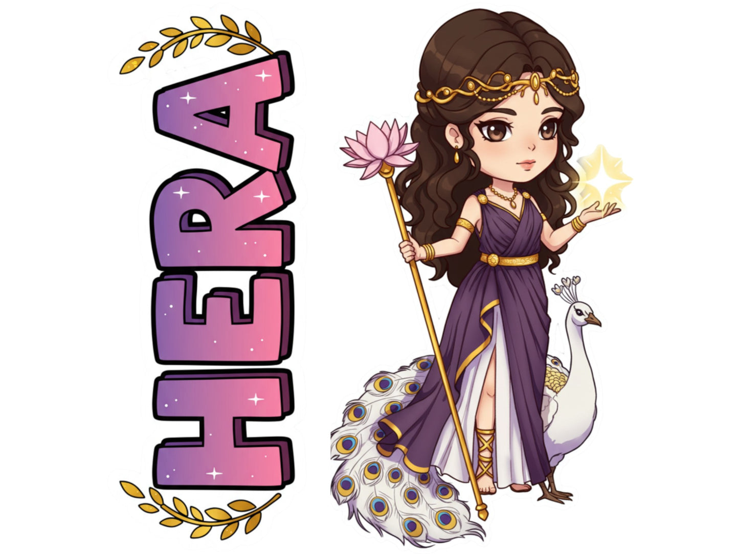 Hera Sticker and Magnet – Basileia Mythkins™ – Queen of the Gods and Marriage | Waterproof & UV-Proof