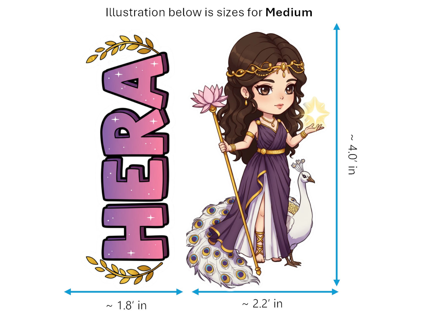 Hera Sticker and Magnet – Basileia Mythkins™ – Queen of the Gods and Marriage | Waterproof & UV-Proof