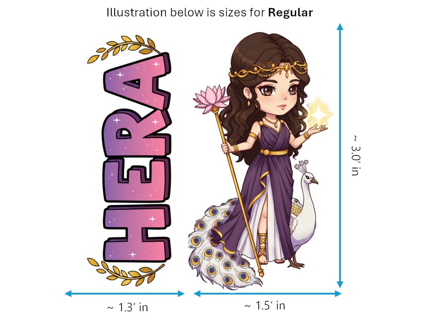 Hera Sticker and Magnet – Basileia Mythkins™ – Queen of the Gods and Marriage | Waterproof & UV-Proof