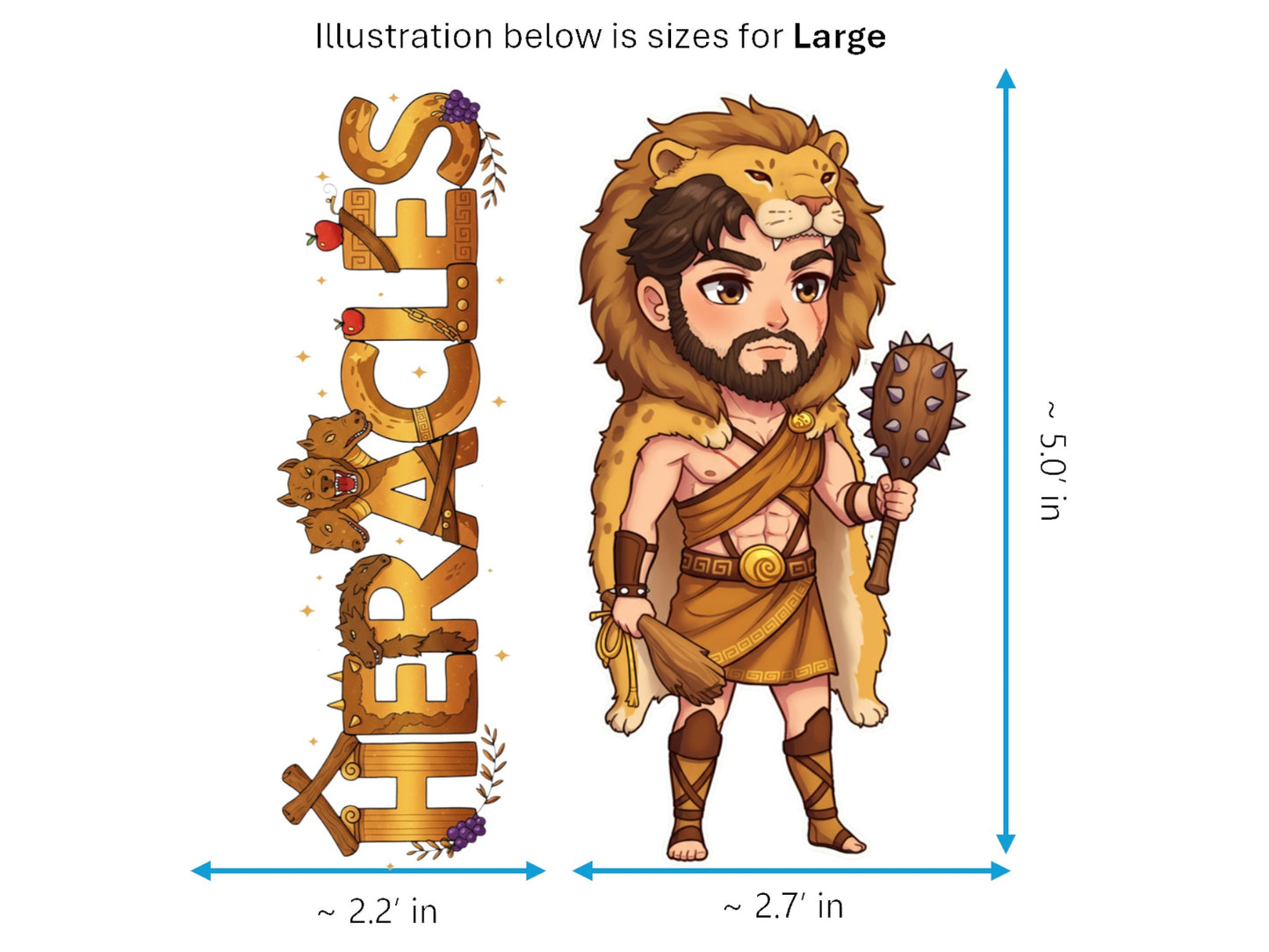 Heracles Sticker and Magnet – Kallinikos Mythkins™ – Greatest Greek Hero | Waterproof & UV-Proof