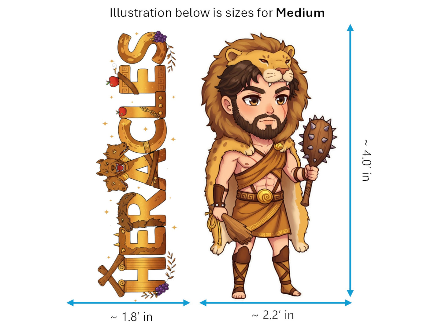 Heracles Sticker and Magnet – Kallinikos Mythkins™ – Greatest Greek Hero | Waterproof & UV-Proof