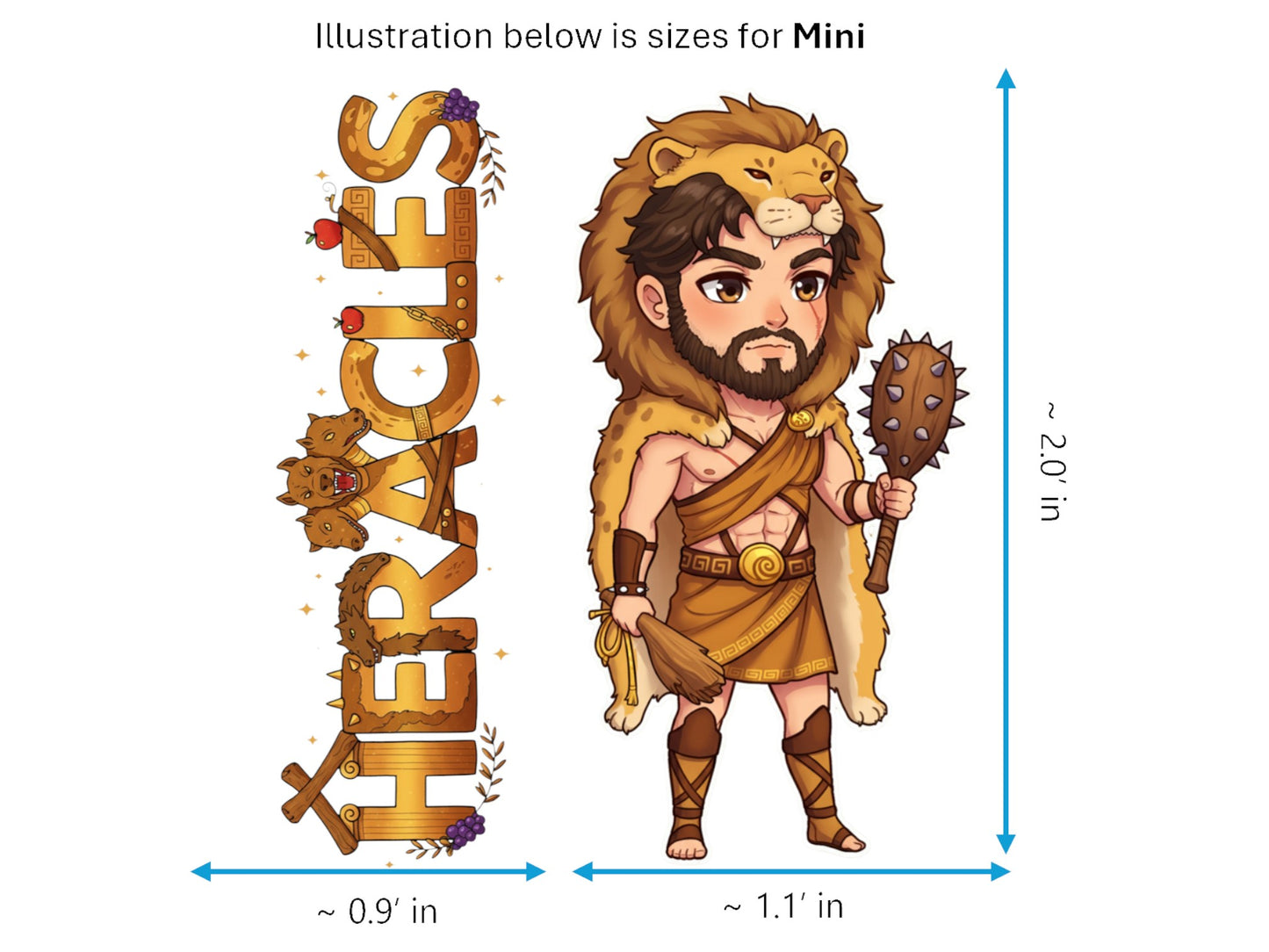 Heracles Sticker and Magnet – Kallinikos Mythkins™ – Greatest Greek Hero | Waterproof & UV-Proof