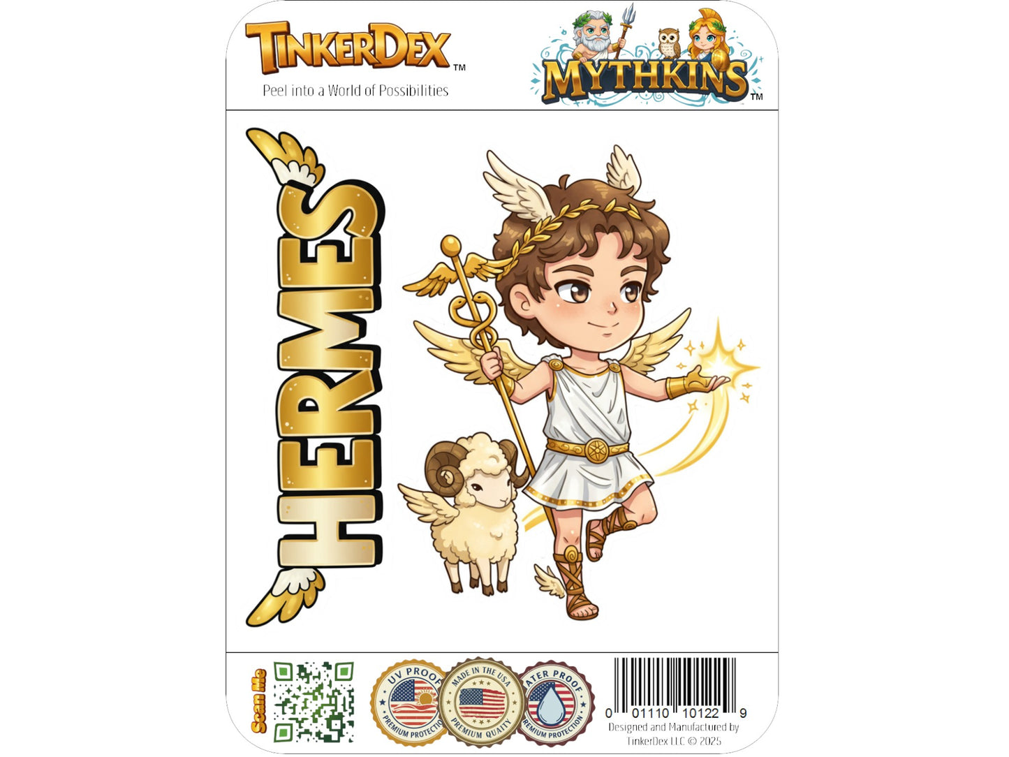 Hermes Sticker and Magnet – Kriophoros Mythkins™ – Messenger God and Ram-Bearer | Waterproof & UV-Proof