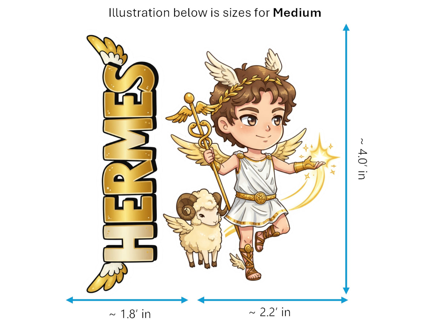 Hermes Sticker and Magnet – Kriophoros Mythkins™ – Messenger God and Ram-Bearer | Waterproof & UV-Proof