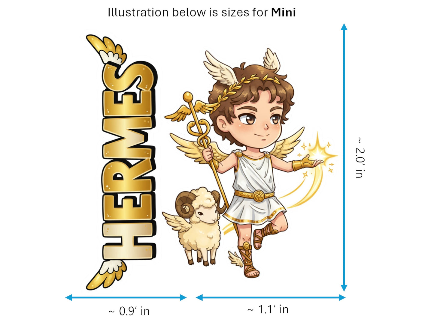 Hermes Sticker and Magnet – Kriophoros Mythkins™ – Messenger God and Ram-Bearer | Waterproof & UV-Proof