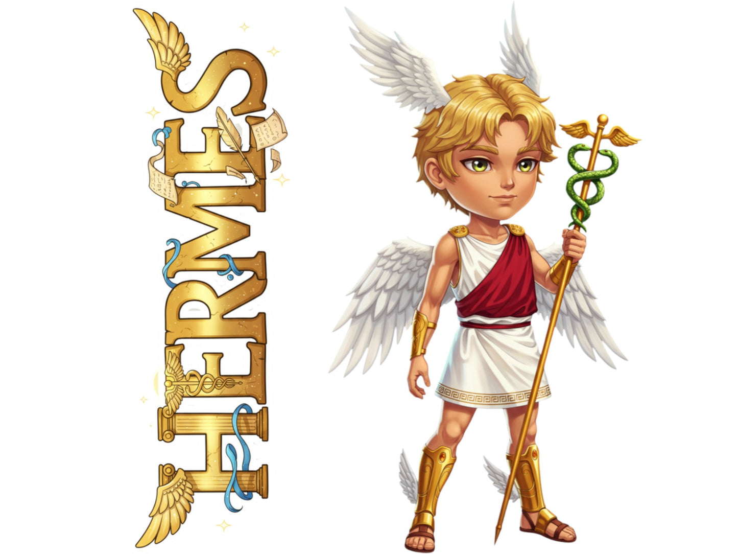 Hermes Sticker and Magnet – Diaktoros Mythkins™ – Messenger of the Gods | Waterproof & UV-Proof