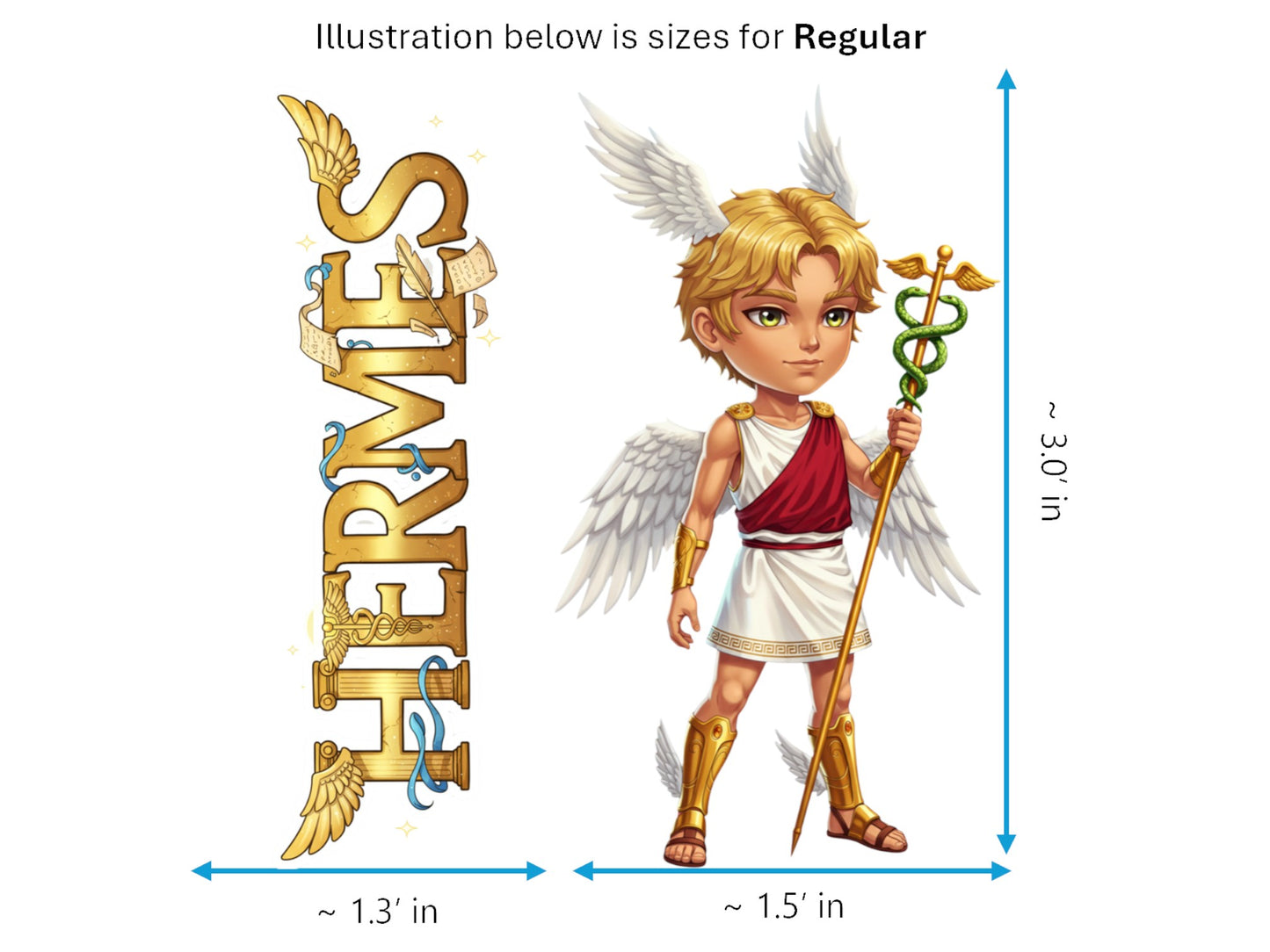 Hermes Sticker and Magnet – Diaktoros Mythkins™ – Messenger of the Gods | Waterproof & UV-Proof