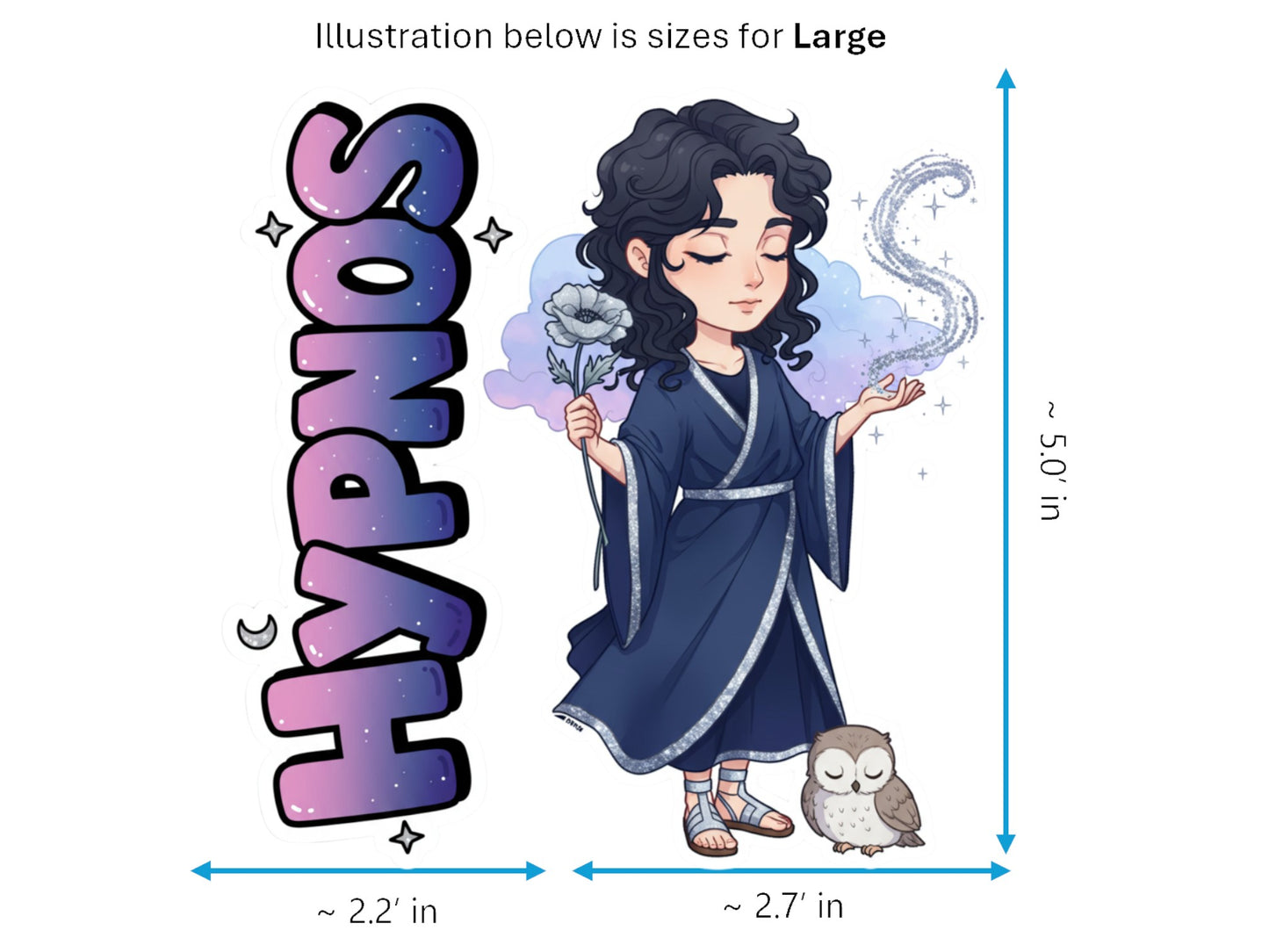 Hypnos Sticker and Magnet – Hedymos Mythkins™ – Greek God of Sleep | Waterproof & UV-Proof