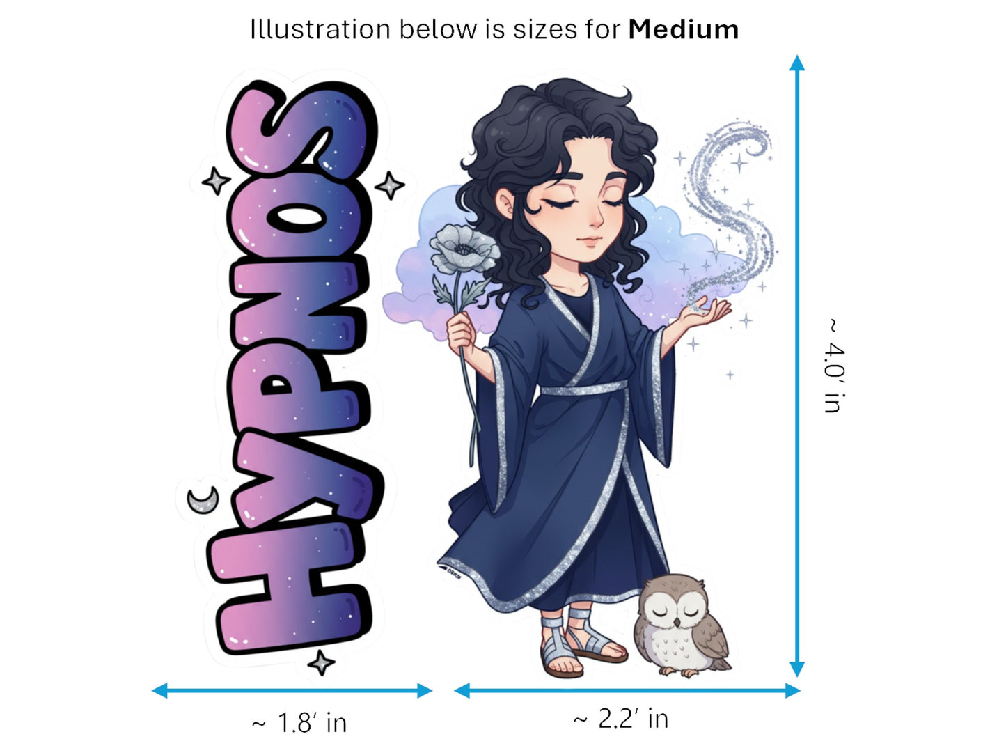 Hypnos Sticker and Magnet – Hedymos Mythkins™ – Greek God of Sleep | Waterproof & UV-Proof