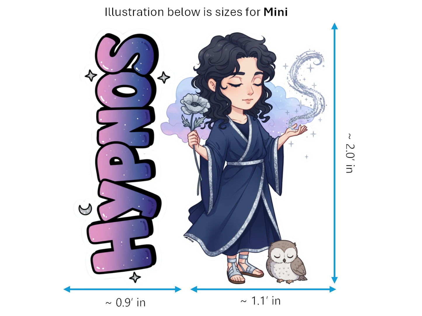 Hypnos Sticker and Magnet – Hedymos Mythkins™ – Greek God of Sleep | Waterproof & UV-Proof