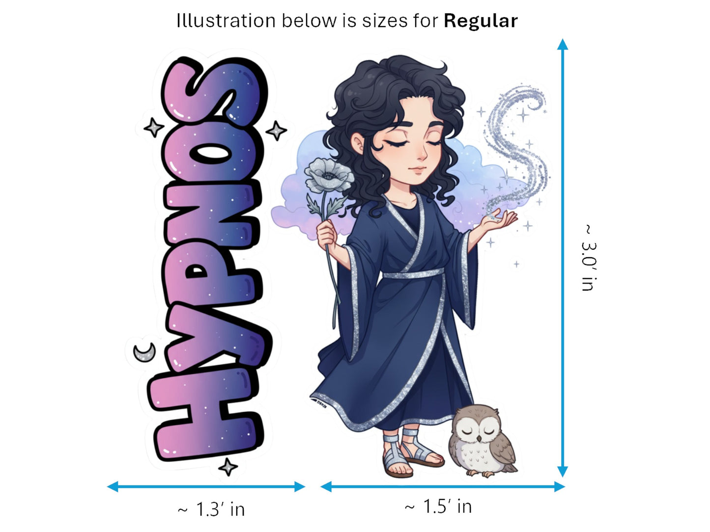 Hypnos Sticker and Magnet – Hedymos Mythkins™ – Greek God of Sleep | Waterproof & UV-Proof