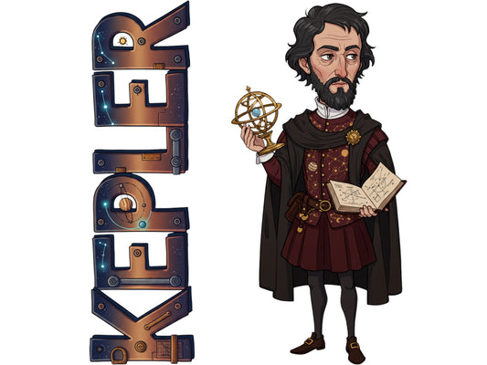 Kepler Sticker and Magnet – Lawgiver of the Heavens Scikins™ – Astronomer and Mathematician | Waterproof & UV-Proof