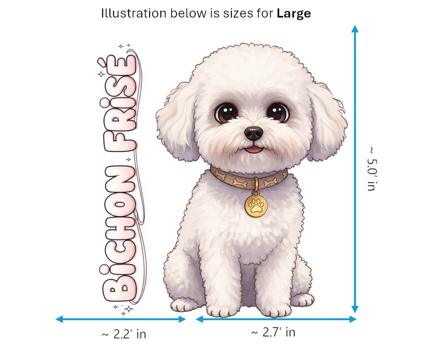Bichon Frisé Sticker and Magnet - The Cotton Ball Dog Pawkins™ – Domestic Dog Breed | Waterproof & UV-Proof
