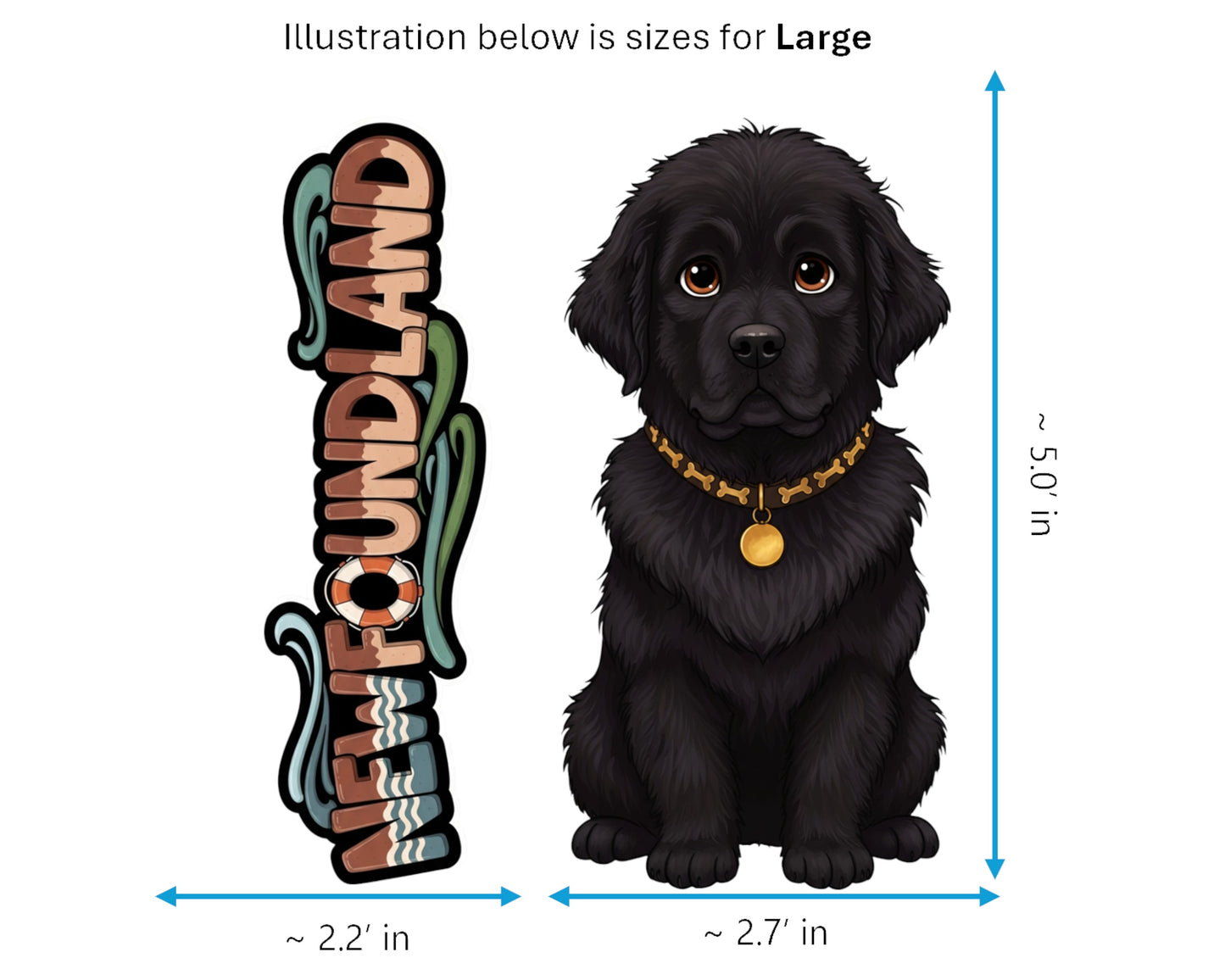 Newfoundland Sticker and Magnet - Gentle Giant Pawkins™ – Working Dog Breed | Waterproof & UV-Proof