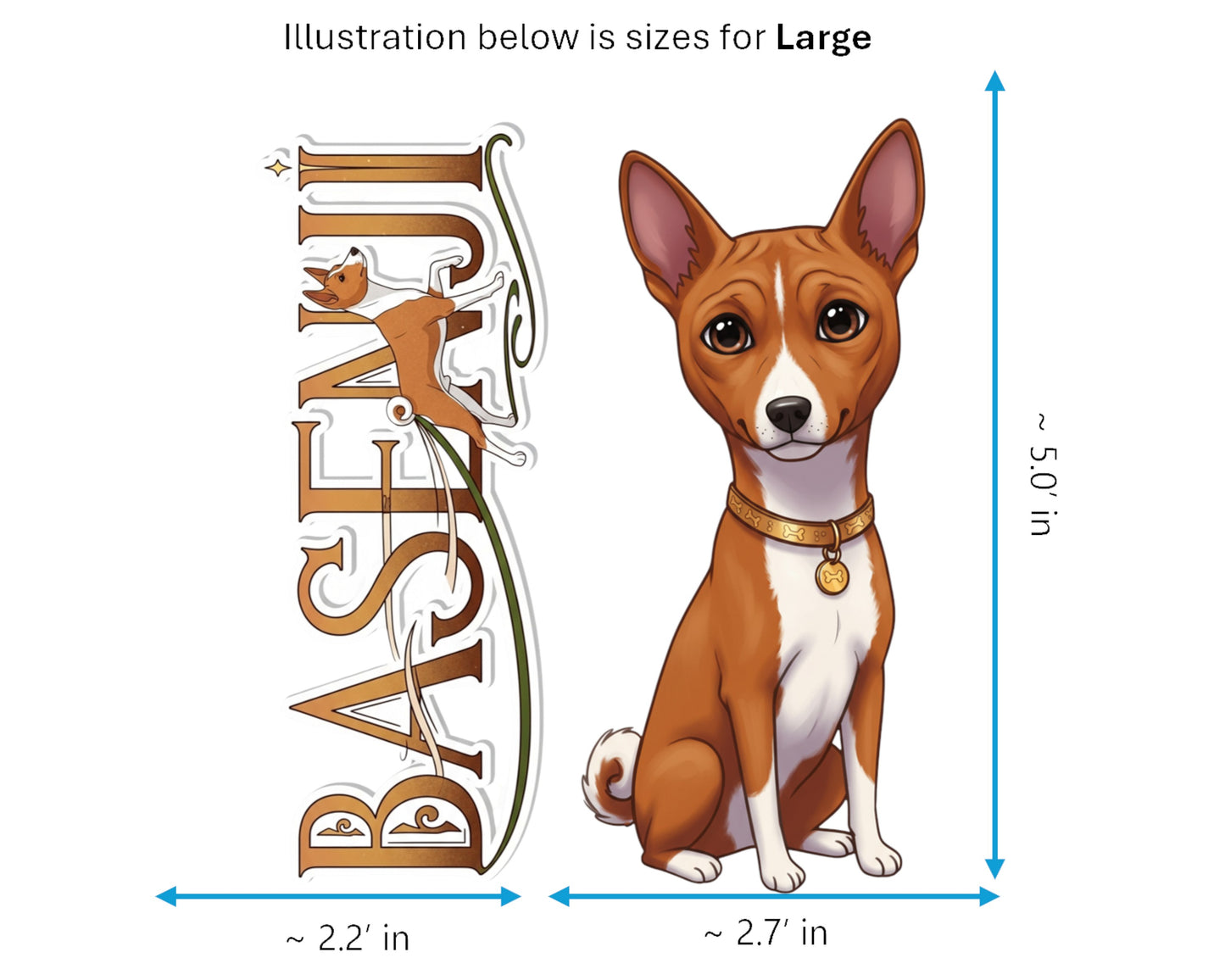 Basenji Sticker and Magnet - the Barkless Dog Pawkins™ – African Hunting Dog | Waterproof & UV-Proof