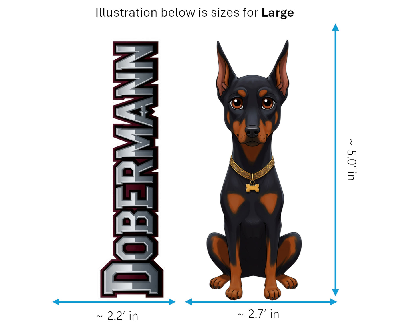 Dobermann Sticker and Magnet - Noble Guardian Pawkins™ – Guardian Dog Breed | Waterproof & UV-Proof