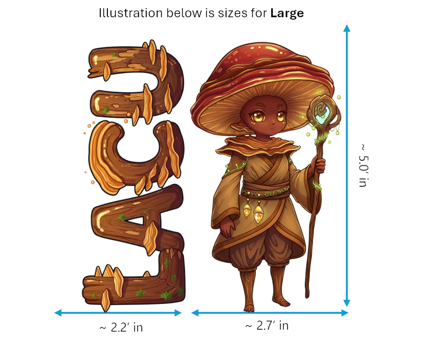 Lacquered Bracket Sticker and Magnet - Forest Sage Fungikins™ – Mystical Mushroom Art | Waterproof & UV-Proof