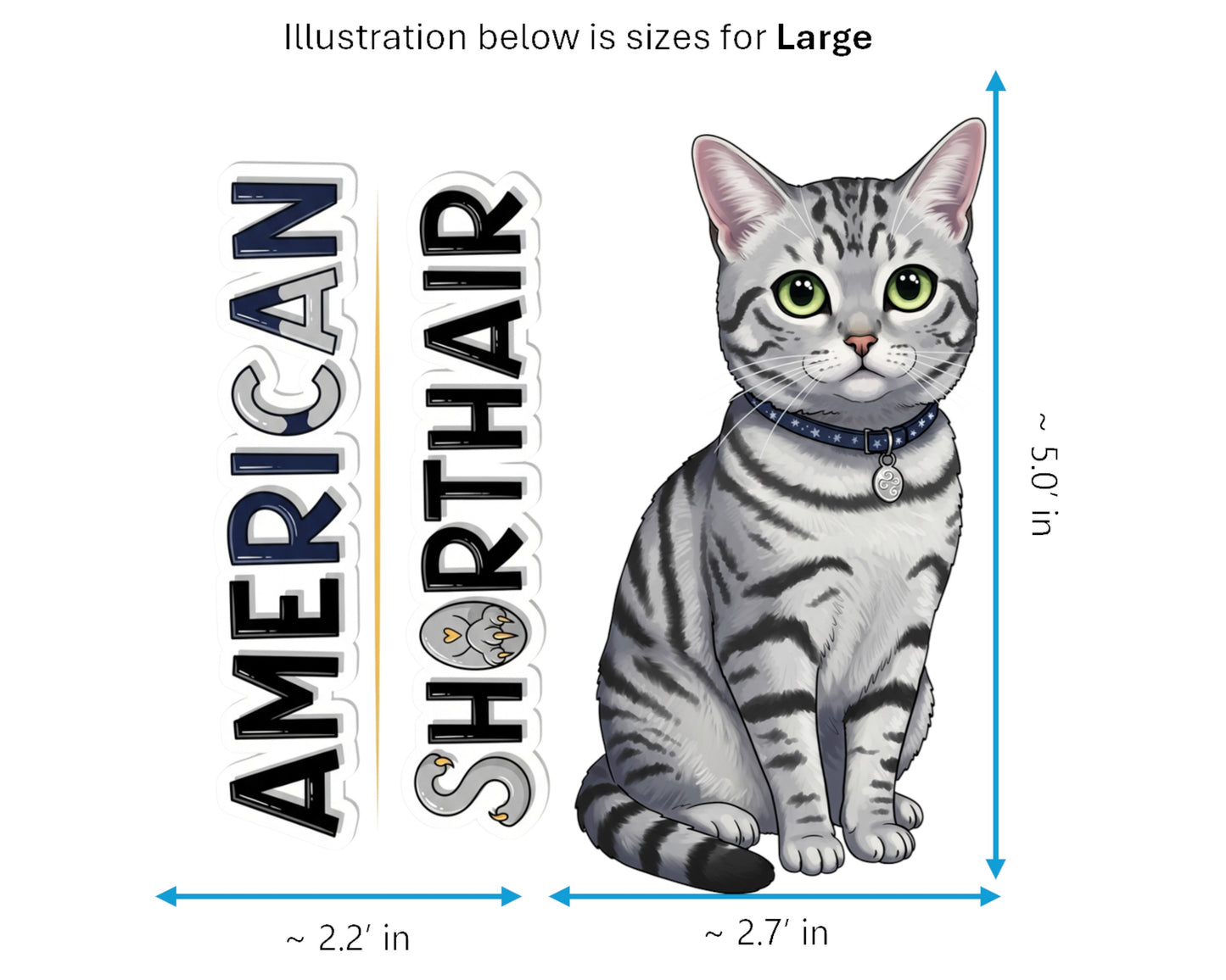 American Shorthair Sticker and Magnet - Classic Tabby Purrkins™ – Domestic Cat Breed | Waterproof & UV-Proof