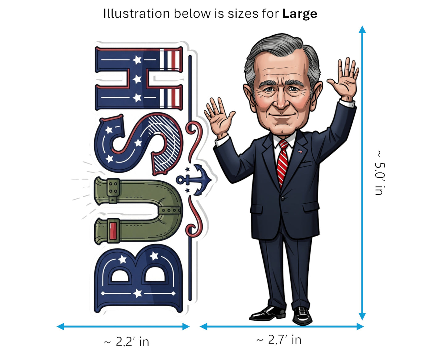 George H.W. Bush Sticker and Magnet - The Naval Aviator Histkins™ – 41st U.S. President | Waterproof & UV-Proof