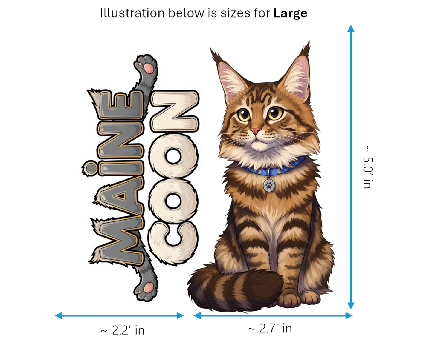 Maine Coon Sticker and Magnet - Gentle Giant Purrkins™ – Domestic Cat Breed | Waterproof & UV-Proof