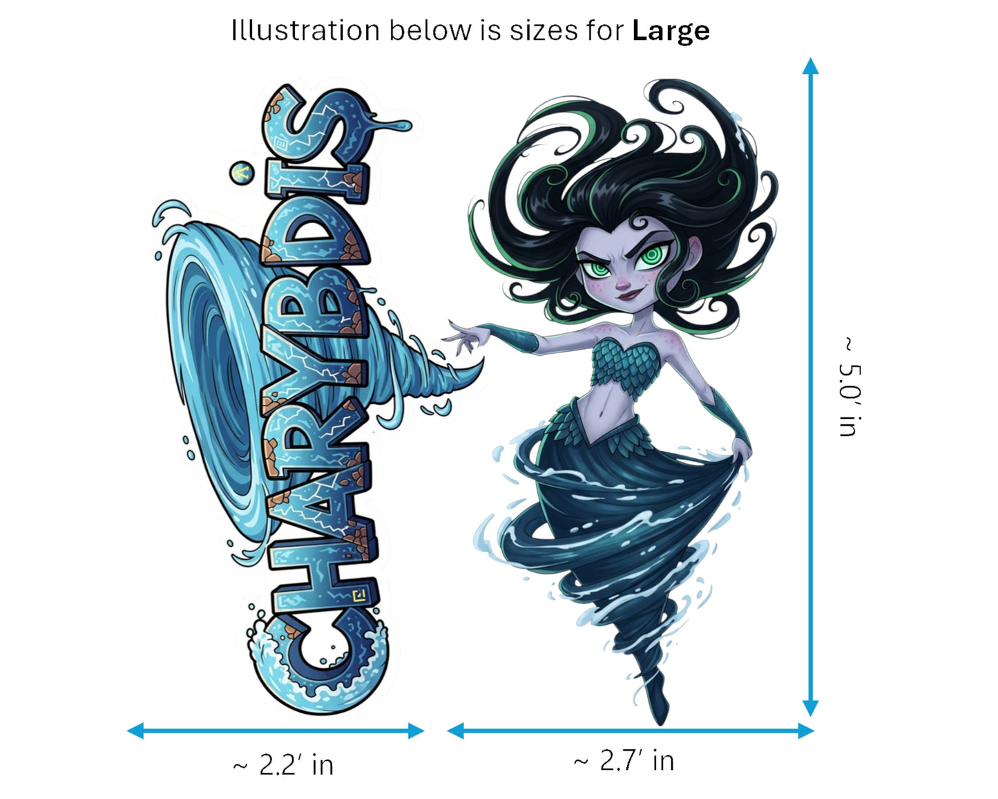 Charybdis Sticker and Magnet - Living Whirlpool Mythkins™ – Greek Sea Monster | Waterproof & UV-Proof