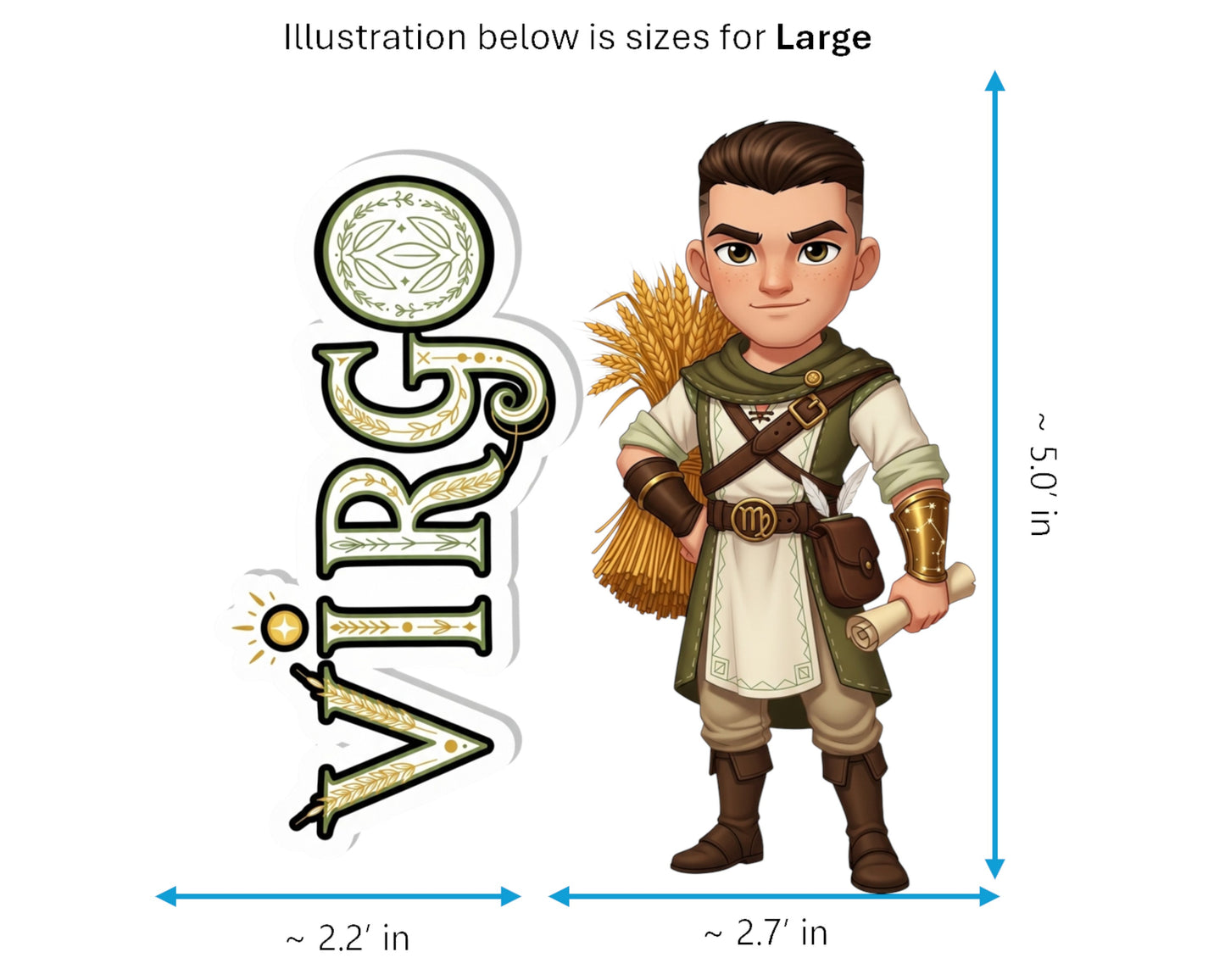 Virgo Sticker and Magnet - the Diligent Farmer Horoskins™ – Zodiac Earth Sign | Waterproof & UV-Proof