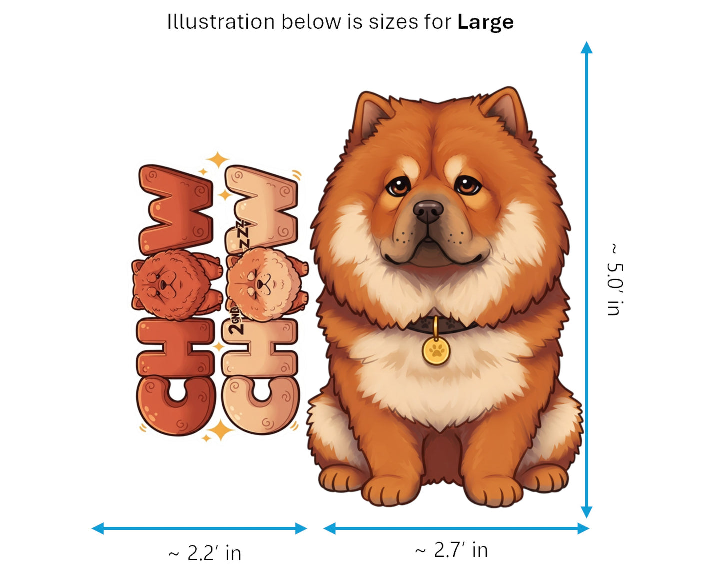 Chow Chow Sticker and Magnet - Puffy-Lion Dog Pawkins™ – Ancient Dog Breed | Waterproof & UV-Proof